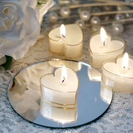 Handmade Unscented Heart Clear Soy Wax Tealights 25 Pieces